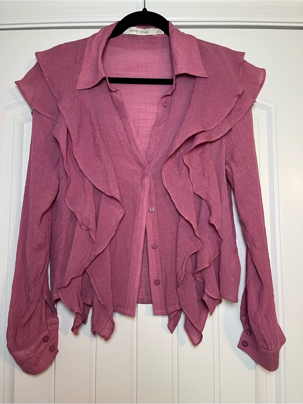 Ruffle Fairy Pirate Peasant Long Sleeve Shirt Size Small Y2K Flowy Fairycore